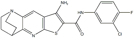 5-amino-N-(3-chloro-4-fluorophenyl)-7-thia-1,9-diazatetracyclo[9.2.2.0~2,10~.0~4,8~]pentadeca-2(10),3,5,8-tetraene-6-carboxamide Struktur