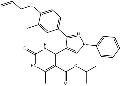 isopropyl 4-{3-[4-(allyloxy)-3-methylphenyl]-1-phenyl-1H-pyrazol-4-yl}-6-methyl-2-oxo-1,2,3,4-tetrahydropyrimidine-5-carboxylate Struktur