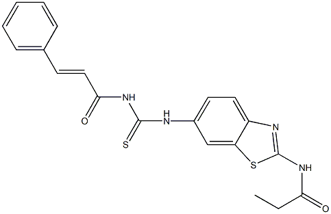 N-(6-{[(cinnamoylamino)carbothioyl]amino}-1,3-benzothiazol-2-yl)propanamide Struktur