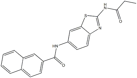 N-[2-(propionylamino)-1,3-benzothiazol-6-yl]-2-naphthamide Struktur