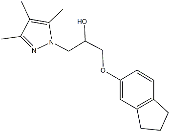 1-(2,3-dihydro-1H-inden-5-yloxy)-3-(3,4,5-trimethyl-1H-pyrazol-1-yl)-2-propanol Struktur