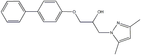 1-([1,1'-biphenyl]-4-yloxy)-3-(3,5-dimethyl-1H-pyrazol-1-yl)-2-propanol Struktur