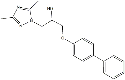 1-([1,1'-biphenyl]-4-yloxy)-3-(3,5-dimethyl-1H-1,2,4-triazol-1-yl)-2-propanol Struktur