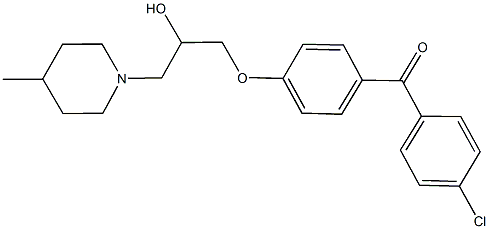 (4-chlorophenyl){4-[2-hydroxy-3-(4-methyl-1-piperidinyl)propoxy]phenyl}methanone Struktur