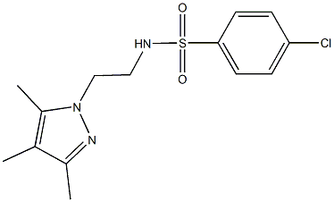 4-chloro-N-[2-(3,4,5-trimethyl-1H-pyrazol-1-yl)ethyl]benzenesulfonamide Struktur