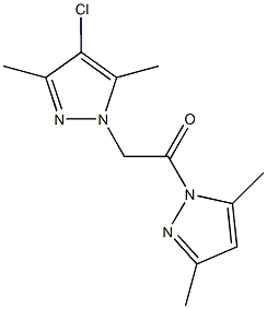 4-chloro-1-[2-(3,5-dimethyl-1H-pyrazol-1-yl)-2-oxoethyl]-3,5-dimethyl-1H-pyrazole Struktur