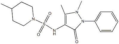 N-(1,5-dimethyl-3-oxo-2-phenyl-2,3-dihydro-1H-pyrazol-4-yl)-4-methyl-1-piperidinesulfonamide Struktur