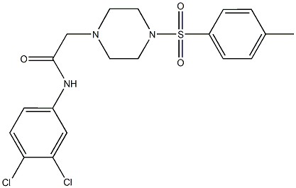 N-(3,4-dichlorophenyl)-2-{4-[(4-methylphenyl)sulfonyl]-1-piperazinyl}acetamide Struktur