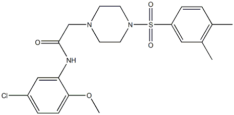 N-(5-chloro-2-methoxyphenyl)-2-{4-[(3,4-dimethylphenyl)sulfonyl]-1-piperazinyl}acetamide Struktur