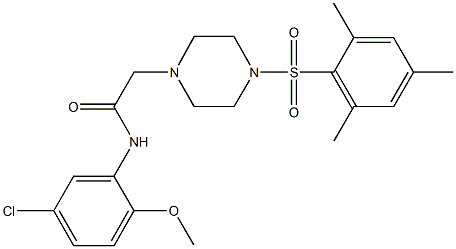 N-(5-chloro-2-methoxyphenyl)-2-[4-(mesitylsulfonyl)-1-piperazinyl]acetamide Struktur