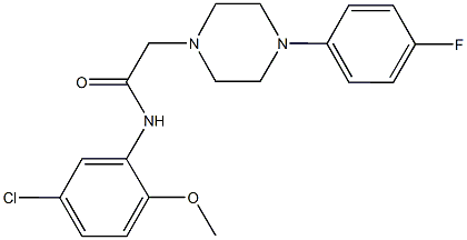 N-(5-chloro-2-methoxyphenyl)-2-[4-(4-fluorophenyl)-1-piperazinyl]acetamide Struktur