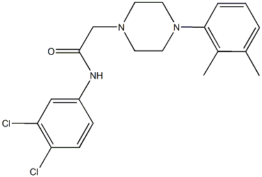 N-(3,4-dichlorophenyl)-2-[4-(2,3-dimethylphenyl)-1-piperazinyl]acetamide Struktur