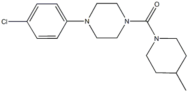 1-(4-chlorophenyl)-4-[(4-methyl-1-piperidinyl)carbonyl]piperazine Struktur