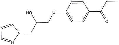 1-{4-[2-hydroxy-3-(1H-pyrazol-1-yl)propoxy]phenyl}-1-propanone Struktur