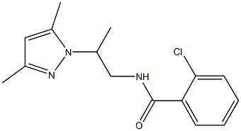 2-chloro-N-[2-(3,5-dimethyl-1H-pyrazol-1-yl)propyl]benzamide Struktur