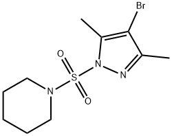 1-[(4-bromo-3,5-dimethyl-1H-pyrazol-1-yl)sulfonyl]piperidine Struktur