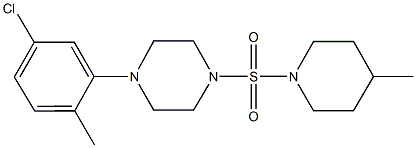 1-(5-chloro-2-methylphenyl)-4-[(4-methyl-1-piperidinyl)sulfonyl]piperazine Struktur