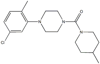 1-(5-chloro-2-methylphenyl)-4-[(4-methyl-1-piperidinyl)carbonyl]piperazine Struktur