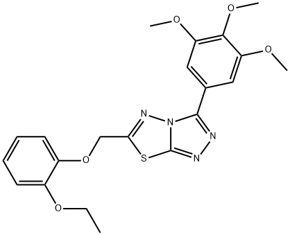 6-[(2-ethoxyphenoxy)methyl]-3-(3,4,5-trimethoxyphenyl)[1,2,4]triazolo[3,4-b][1,3,4]thiadiazole Struktur