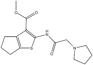 methyl 2-[(1-pyrrolidinylacetyl)amino]-5,6-dihydro-4H-cyclopenta[b]thiophene-3-carboxylate Struktur