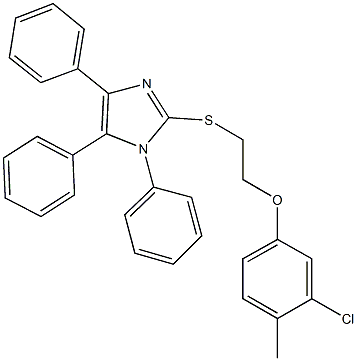 3-chloro-4-methylphenyl 2-[(1,4,5-triphenyl-1H-imidazol-2-yl)sulfanyl]ethyl ether Struktur