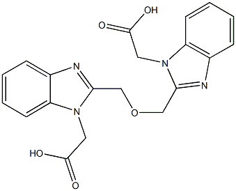 [2-({[1-(carboxymethyl)-1H-benzimidazol-2-yl]methoxy}methyl)-1H-benzimidazol-1-yl]acetic acid Struktur