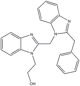 2-{2-[(2-benzyl-1H-benzimidazol-1-yl)methyl]-1H-benzimidazol-1-yl}ethanol Struktur