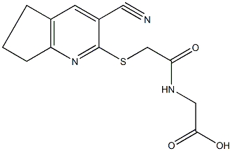 ({[(3-cyano-6,7-dihydro-5H-cyclopenta[b]pyridin-2-yl)sulfanyl]acetyl}amino)acetic acid Struktur