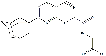 [({[6-(1-adamantyl)-3-cyano-2-pyridinyl]sulfanyl}acetyl)amino]acetic acid Struktur