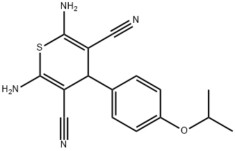 2,6-diamino-4-(4-isopropoxyphenyl)-4H-thiopyran-3,5-dicarbonitrile Struktur