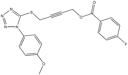 4-{[1-(4-methoxyphenyl)-1H-tetraazol-5-yl]sulfanyl}-2-butynyl 4-fluorobenzoate Struktur