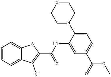 methyl 3-{[(3-chloro-1-benzothien-2-yl)carbonyl]amino}-4-(4-morpholinyl)benzoate Struktur