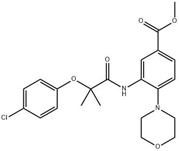 methyl 3-{[2-(4-chlorophenoxy)-2-methylpropanoyl]amino}-4-(4-morpholinyl)benzoate Struktur