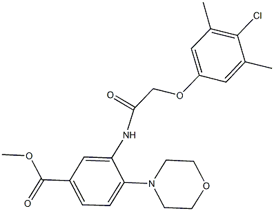 methyl 3-{[(4-chloro-3,5-dimethylphenoxy)acetyl]amino}-4-(4-morpholinyl)benzoate Struktur