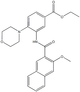 ethyl 3-[(3-methoxy-2-naphthoyl)amino]-4-(4-morpholinyl)benzoate Struktur