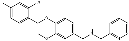 N-{4-[(2-chloro-4-fluorobenzyl)oxy]-3-methoxybenzyl}-N-(2-pyridinylmethyl)amine Struktur