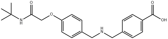 4-[({4-[2-(tert-butylamino)-2-oxoethoxy]benzyl}amino)methyl]benzoic acid Struktur