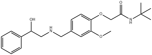 N-(tert-butyl)-2-(4-{[(2-hydroxy-2-phenylethyl)amino]methyl}-2-methoxyphenoxy)acetamide Struktur