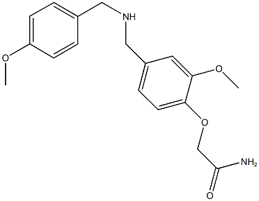 2-(2-methoxy-4-{[(4-methoxybenzyl)amino]methyl}phenoxy)acetamide Struktur