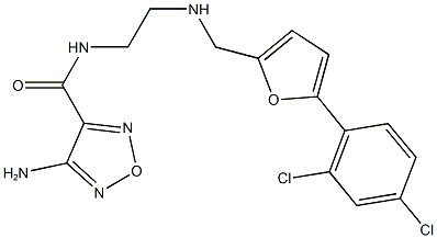 4-amino-N-[2-({[5-(2,4-dichlorophenyl)-2-furyl]methyl}amino)ethyl]-1,2,5-oxadiazole-3-carboxamide Struktur