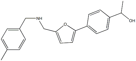 1-[4-(5-{[(4-methylbenzyl)amino]methyl}-2-furyl)phenyl]ethanol Struktur