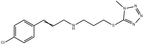 3-(4-chlorophenyl)-N-{3-[(1-methyl-1H-tetraazol-5-yl)sulfanyl]propyl}-2-propen-1-amine Struktur