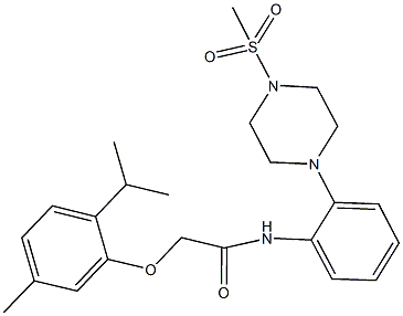 2-(2-isopropyl-5-methylphenoxy)-N-{2-[4-(methylsulfonyl)-1-piperazinyl]phenyl}acetamide Struktur