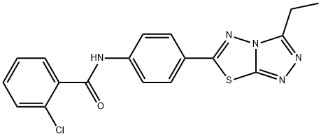 2-chloro-N-[4-(3-ethyl[1,2,4]triazolo[3,4-b][1,3,4]thiadiazol-6-yl)phenyl]benzamide Struktur