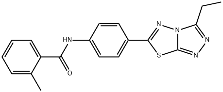 N-[4-(3-ethyl[1,2,4]triazolo[3,4-b][1,3,4]thiadiazol-6-yl)phenyl]-2-methylbenzamide Struktur