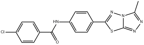 4-chloro-N-[4-(3-methyl[1,2,4]triazolo[3,4-b][1,3,4]thiadiazol-6-yl)phenyl]benzamide Struktur