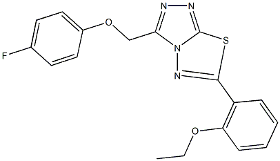 6-(2-ethoxyphenyl)-3-[(4-fluorophenoxy)methyl][1,2,4]triazolo[3,4-b][1,3,4]thiadiazole Struktur