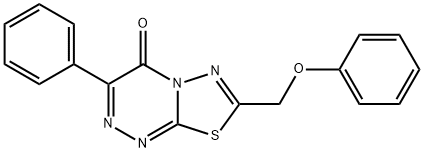 7-(phenoxymethyl)-3-phenyl-4H-[1,3,4]thiadiazolo[2,3-c][1,2,4]triazin-4-one Struktur