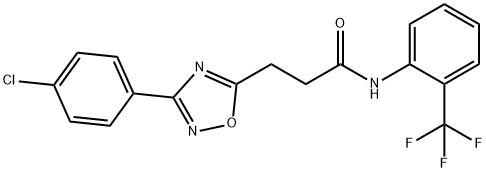 3-[3-(4-chlorophenyl)-1,2,4-oxadiazol-5-yl]-N-[2-(trifluoromethyl)phenyl]propanamide Struktur