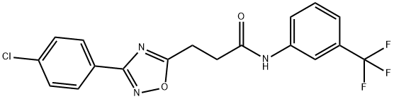 3-[3-(4-chlorophenyl)-1,2,4-oxadiazol-5-yl]-N-[3-(trifluoromethyl)phenyl]propanamide Struktur